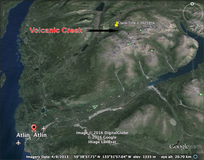 volcanic creek placer claim for sale in atlin bc canada